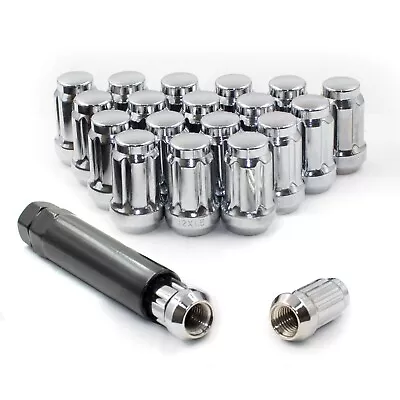 20pc 7/16-20 Chrome Spline Lug Nuts For Pontiac Buick Chevy Oldsmobile Cars +Key • $22.95