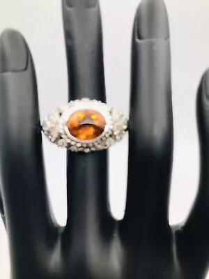 $130 • Buy Judith Ripka Sterling Madeira Citrine And Diamonique Ring SZ 11
