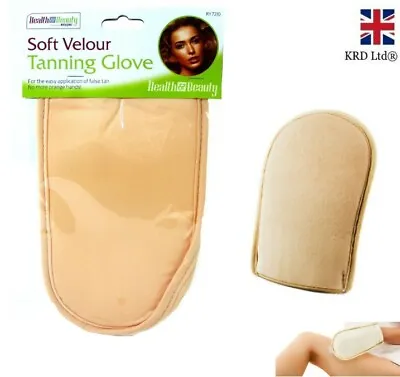 Self Tanning Glove Fake Tan Mitt Gloves Easy Soft Application No Mess Velour UK • £3.02