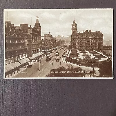 Princess St Edinburgh Trams Valentines Antique Postcard  • £0.99