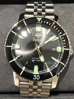 Zodiac Super Sea Wolf Swiss Automatic Compression Diver’s Watch 40mm ZO9250 • $750