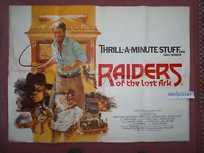 RAIDERS OF THE LOST ARK (1981) UK Quad Poster STEVEN SPIELBERG HARRISON FORD • £135