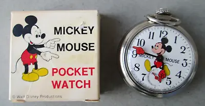 Rare ✨MINT✨ Vintage Bradley Mickey Mouse Pocket Watch - Complete In Box - Unused • $267