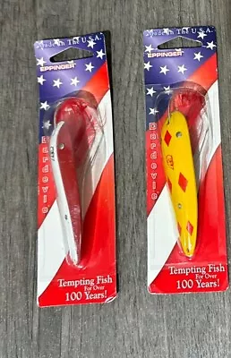 Eppinger Fishing Lures 516 517 Dardevle Spoons 1 Oz Red Yellow Weedless USA • $14.99