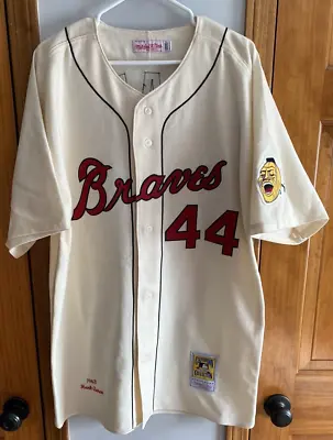 Authentic Mitchell & Ness Hank Aaron Braves 1963 Vintage Jersey Sz L (Tailored) • $160
