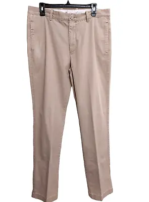 J. Crew Men's Khaki Pants Light Tan Flat Front 100% Cotton Work Size 34  X 33  • $23.18