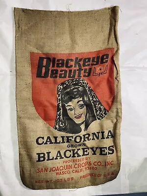 Vintage Blackeye Beauty Burlap Seed  Sack Wasco California Great Graphics GA29 • $30