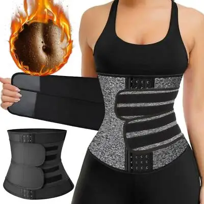 Sweat Waist Trainer Trimmer Belt Weight Loss Belly Girdle Body Shaper For Women • £15.99