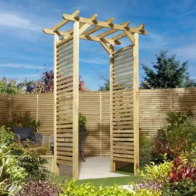 Rowlinson Square Top Slatted Garden Rose Arch Pressure Treated • £129