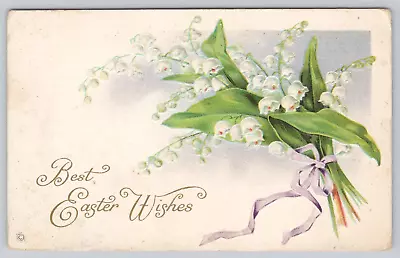 Vintage Post Card- Easter Card- Best Easter Wishes Florals A 244 • $4.25