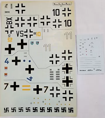 MSAP 1/48 German Focke Wulf Fw 190A-8. Decal Sheet 4810 • $4.99