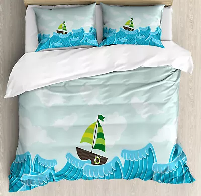 Ocean Duvet Cover Set Sailing Boat On The Sea • £32.99