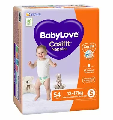 $29 • Buy Babylove Cosifit Nappies - Jumbo Bag - Walker - Size 5 - 54 Pack