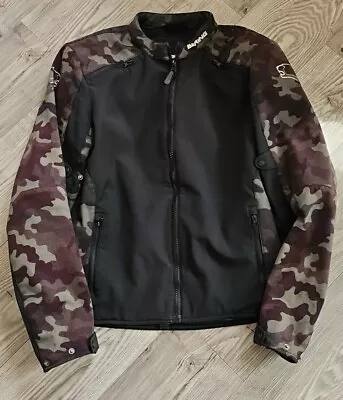 Bering Softshell Armoured Motorcycle Jacket XL Black & Green Camo • $12.62