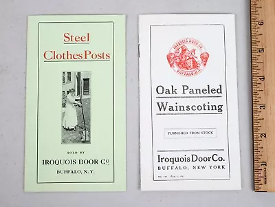 Lot Of 2 1909 Iroquois Door Co. Brochures Clothes Posts Oak Panel Wainscoting  • $17.99