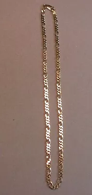 Vintage Gold Over Sterling Silver 16  Figaro DANECRAFT Necklace 9.4g   #J4753 • $42.99