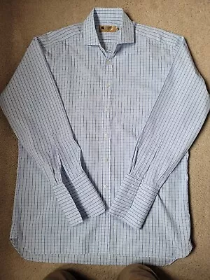 M&S Gold Label Egyptian Cotton Dress Shirt 16  Blue • £18.99