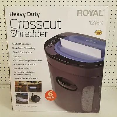 £73.49 • Buy ROYAL 1216MX Sheet Heavy Duty Crosscut Shredder 12 Brand New 
