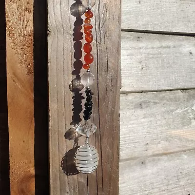 Crystal Sun CatcherMoon Suncatcher GEMSTONE Rainbow Window Hanging • £15