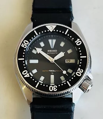 NOS Vintage Seiko 4205-0140 Black Date 150M S/Steel Automatic Lady Diver Watch • $23.50