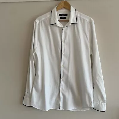 *Kenneth Cole Slim Fit XL 16.5 Collar White Long Sleeved Egyptian Cotton Shirt • £8