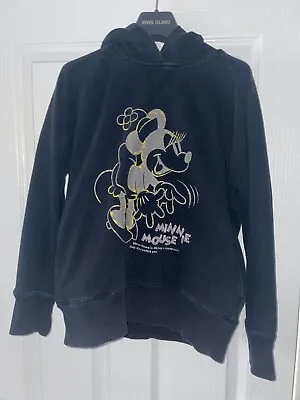 Disney Minnie Mouse Black Hoodie Minnie Mouse Is Mickeys Sweetheart Women’s L • £3.99