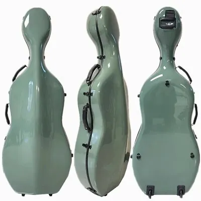 Green Hard Cello Case With Wheels4/4 SizeTwo Bow HoldersBack Straps Strong • $315