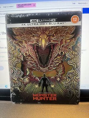 MONSTER HUNTER UK 4K UHD BLU RAY COLLECTORS STEELBOOK New & Sealed • £18.99