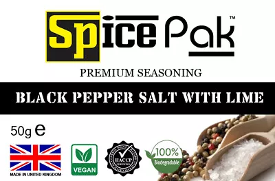 Black Pepper With Lime Salt | Chips | Premium Organic | Free Delivery- Spice Pak • £2.49