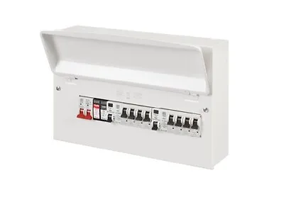 MK Sentry KS8666sMET Populated 18th Edition Dual RCD Consumer Unit With SPD • £115.95