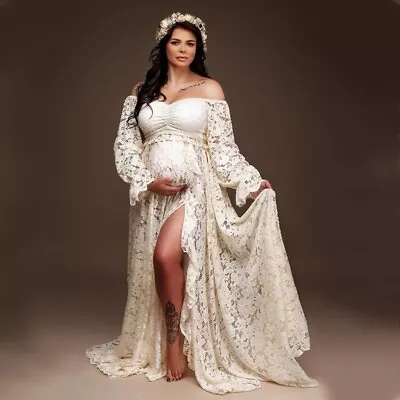 Bohemian Maternity Photography 2 Pieces Set Boho Maternity Dress Pregnancy Photo • $52.15