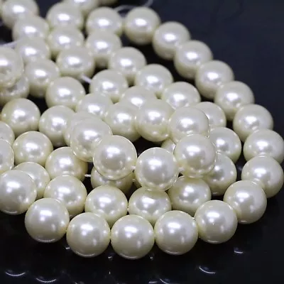 Wholesale 17colors 4/6/8/10/12/14mm South Sea Shell Pearl Loose Beads AAA 15  • $2.84