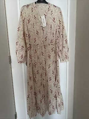 Marks And Spencer Per Una Pure Cotton Midi Dress Size 10 Reg • £20