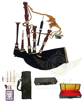 Brass Golden & Silver Engraved Mounts Bagpipes Scottish Great Highland Bagpipes  • $298