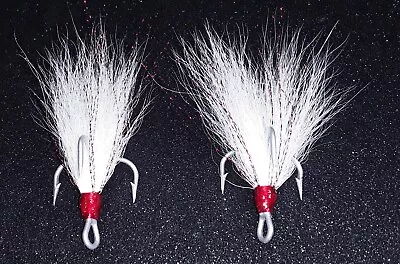 2 Pack 3/0 Mustad Dressed Musky Pike Bucktail Treble Hooks. • $9.99