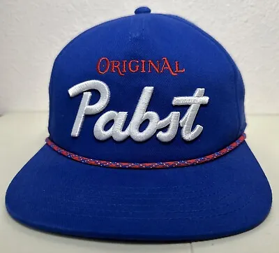 American Needle Pabst Blue Ribbon PBR Rope Hat Snapback Royal Authentic OSFA • $24.99