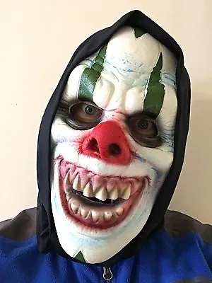 £14.97 • Buy Scary Clown Mask Soft Foam Fancy Dress Black Hooded Mask Halloween Accessory