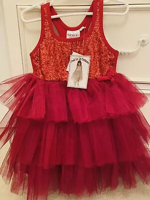 Ooh La La Couture Girls Christmas Holiday Party Tutu Dress Red Sequins Size 4/4T • $50