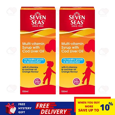 $47.80 • Buy 2X Seven Seas Multivitamin Syrup With Cod Liver Oil 100ml Orange Flavor For Kids