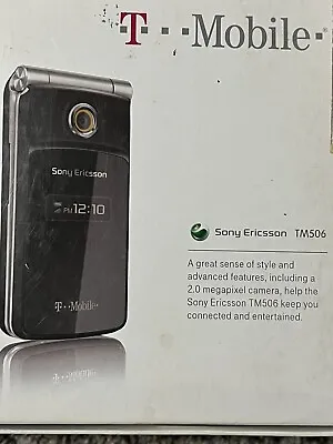 Sony Ericsson TM506 Black ( T-Mobile ) Rare Cellular Flip Phone Open Box SIM Exp • $59