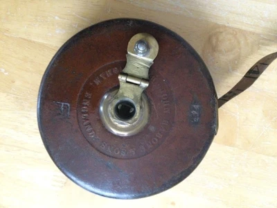 £20 • Buy John Rabone And Sons Vintage Leather Case  66ft Cloth Tape Measure Vgc