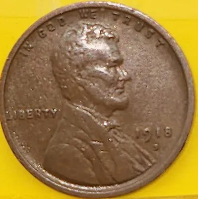 1918 S VF Lincoln Wheat Cent Copper Penny. Nice & Brown. Great Price. Free Ship! • $6.20