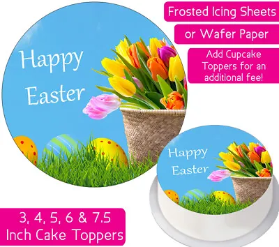Easter Tulips Edible Wafer & Icing Cake Toppers Decor Bday Party Flowers Spring • £2.25