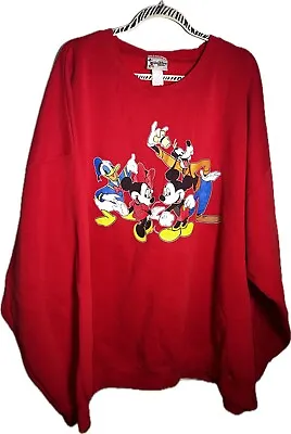 Walt Disney World Mickey Mouse Crewneck Sweatshirt Pullover Red Size 2XL • $12