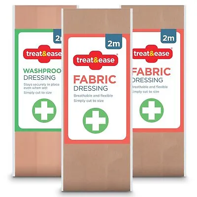 Washproof & Fabric Dressing Strip 2M X 6.5CM | Premium Grade Adhesive Plasters • £2.99