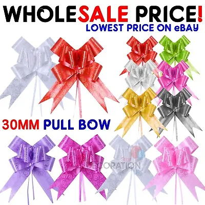 100pc Pull Bows 30mm Large Small Gift Wrap Florist Ribbon Wedding Car Decoration • £171.89