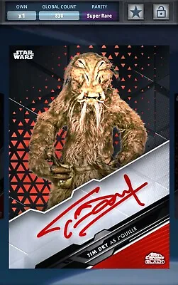 £2.29 • Buy Topps Star Wars Card Trader Super Rare Chrome Black Signature - J'Quille