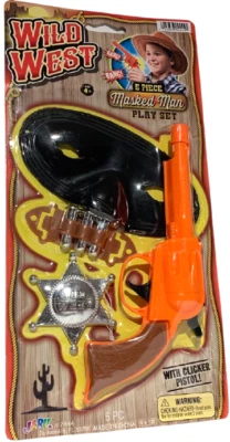 $8.89 • Buy WILD WEST PLAY COWBOY GUN SET Toy Pistol Bullets Badge Mask Lone Ranger Sheriff 