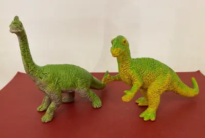 Vintage U.K.R.D 1992 ☆ DINOSAUR ☆ Iguanodon & Brachiosaurus Rubber / PVC Figures • $22
