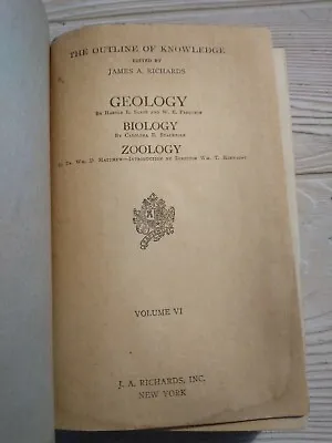 £4.46 • Buy The Outline Of Knowledge Volume VI  Geology Biology Zoology - 1924